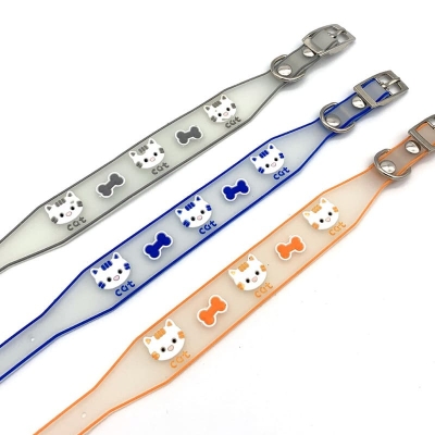 Picture of Pet Glowing Collars with Bells Glow at Night Dog Cat Necklace Luminous Neck Ring Collars