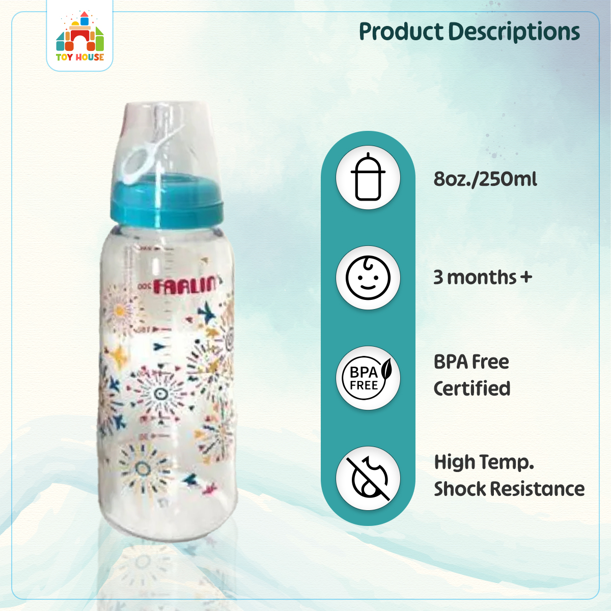 Buy Farlin Standard Neck Firm Base Feeding Bottles 250 ml Feeder from 3m+ at Best Price In Bangladesh