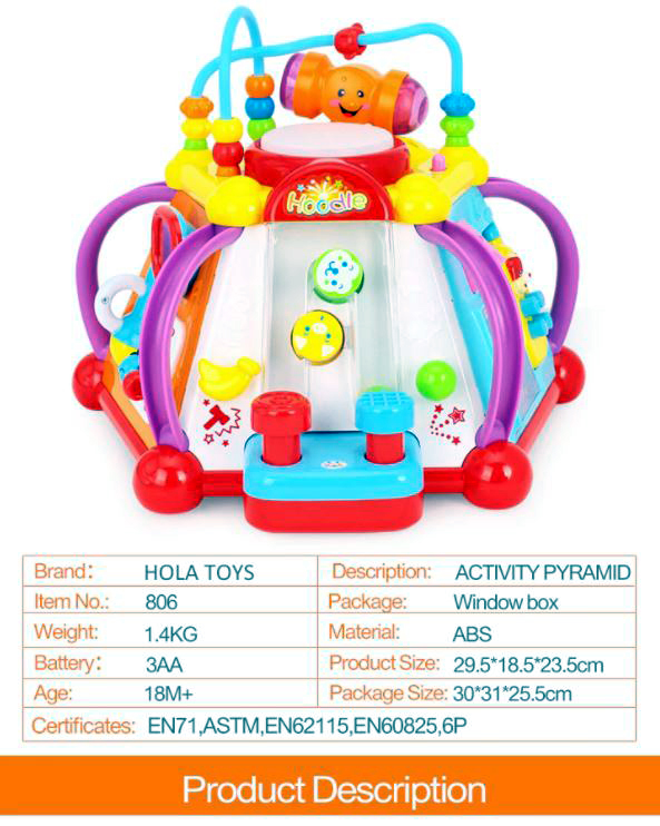 Buy HOLA Baby Musical Activity Pyramid Toy Cube Play Center with 15 Functions & Learning Skills Educational Toys for kids gifts at Best Price In Bangladesh