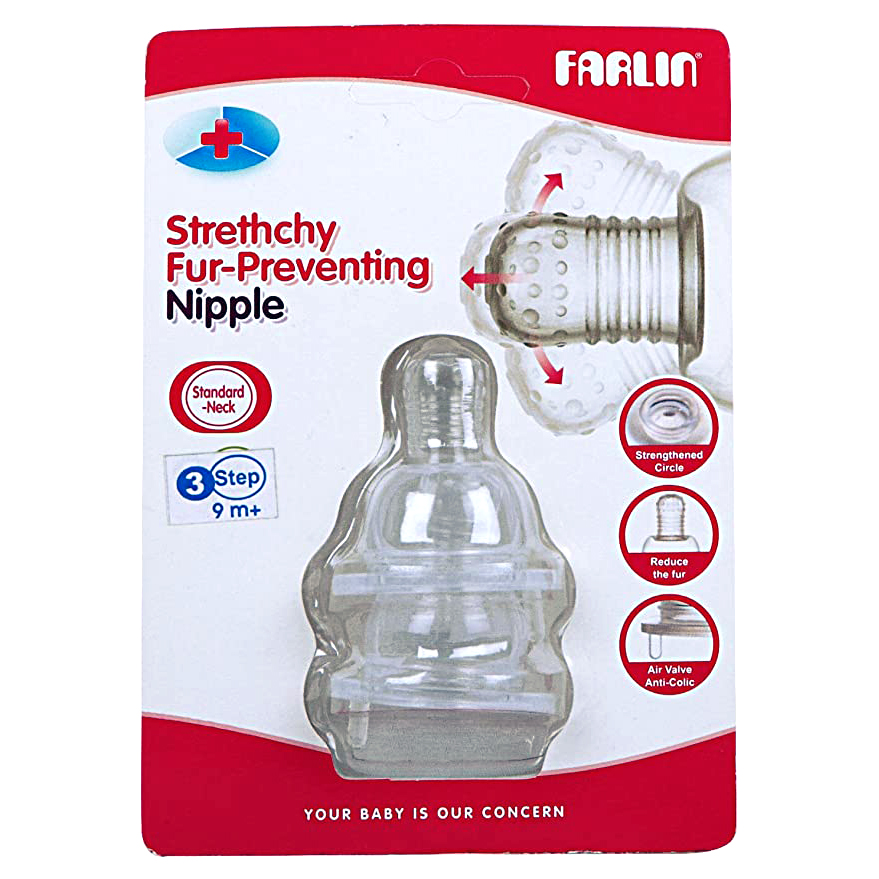 Buy Farlin Stretchy Anti Colic Fur Preventing Nipple for 0M, 3M, 9M Months+ (2 Pcs Pack) at Best Price In Bangladesh