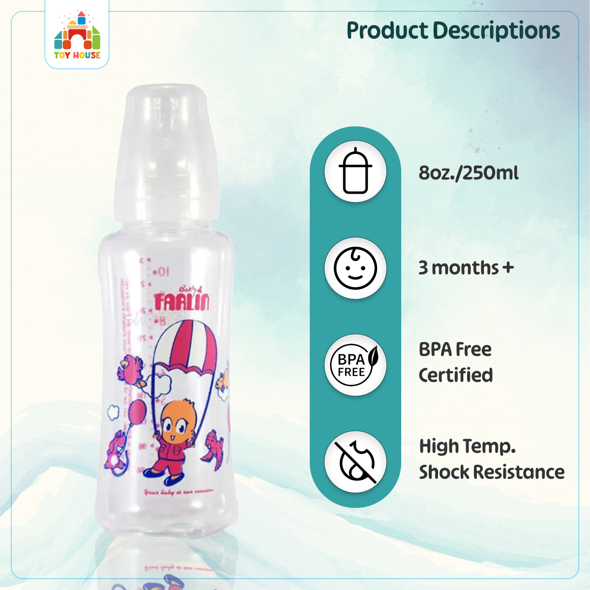 Buy Farlin Standard Neck Feeding Bottles 250 ml Feeder for 3m+ at Best Price In Bangladesh