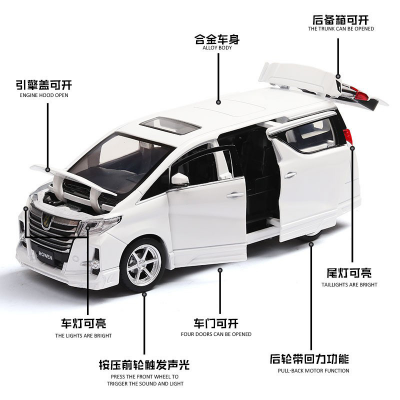 Buy 1:32 Toyota Alphard MPV Diecasts Car Simulation Steering Shock Toy Vehicles Metal Car 6 Doors Open Model Car Sound Light Toys For Children Gift - car toy at Best Price In Bangladesh