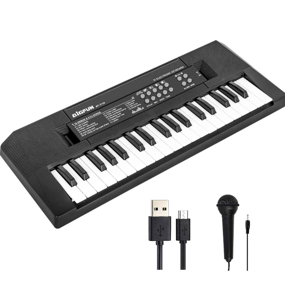 Buy Kids Piano 37 Keys Electronic Music Keyboard with Microphone USB System Educational Musical Toy at Best Price In Bangladesh