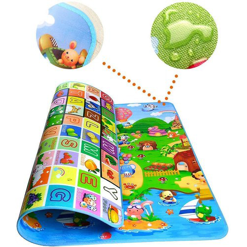 Buy Baby Crawling Play Mat Climb Pad Double-Side Fruit Letters And Happy Farm Baby Toys Playmat Kids Carpet Baby Game at Best Price In Bangladesh
