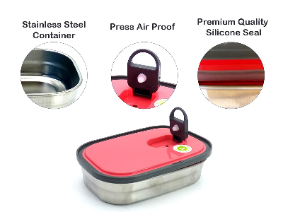 Buy Rectangle Stainless Steel Food Container Lunch Box Tiffin Box 680ml- 1 pcs at Best Price In Bangladesh