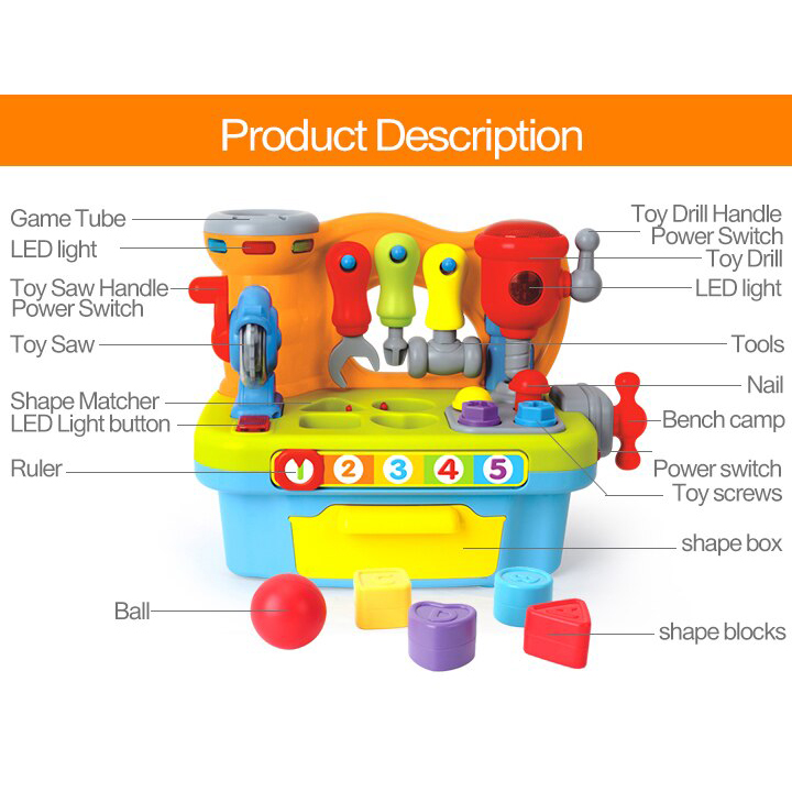 Buy HOLA Baby Tools Set Toy Workshop Toy with Sound and light Kids Early Learning Games Toy at Best Price In Bangladesh