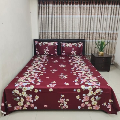 Buy  Twil panel cotton double size bed sheet size with two pillow cover  at Best Price In Bangladesh