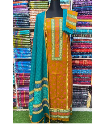 Buy New Exclushive Collection High Qualitiey Cotton Printed Three Piece at Price In Bangladesh
