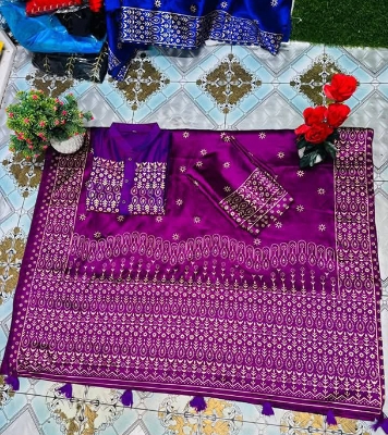 Buy Japani Silk Couple Dress for Men & Women - Purple (Saree+Panjabi+Blouse Piece Combo Couple Set)  at best price In Bangladesh