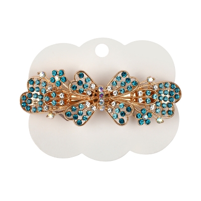 Picture of Zhi Hong Barrette Clips For Girls Flower Shaped Blue Stone Design