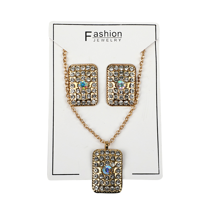 Buy Fashion Jwellery Rectangle Opal Stone Design Fashionable Jewellery Set for Women at Best Price In Bangladesh