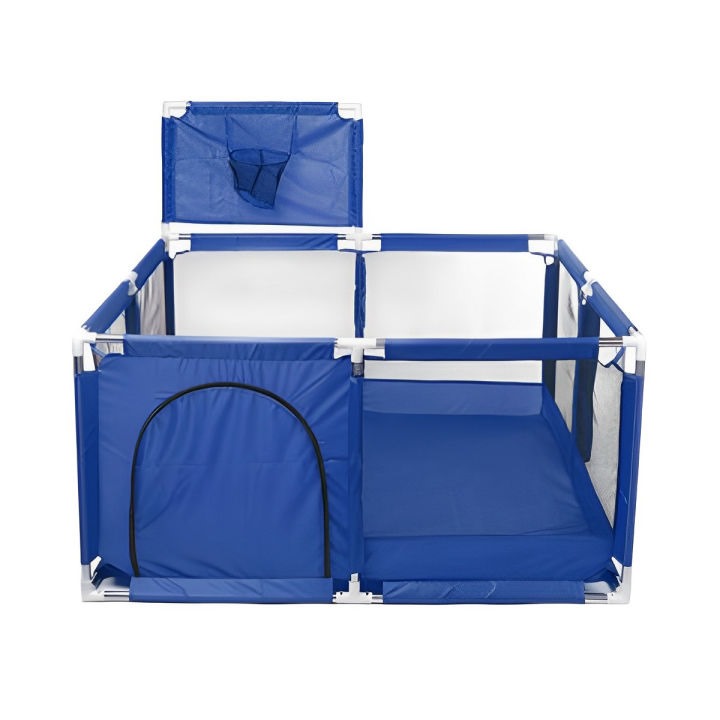 Buy 4 Sides Baby Baby Toddlers Playpen Zipper Door Play Fence Children Infants Folding - Blue (220/120/63 CM) at Best Price In Bangladesh