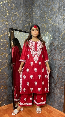 Buy Lucknow Embroidery Work Readymade 2-pcs Short Kmeez Salwar Kameez For Women D-02  Piece at Price In Bangladesh