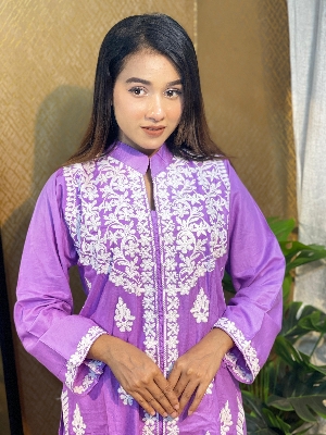 Buy Lucknow Embroidery Work Readymade 2-pcs Short Kmeez Salwar Kameez For Women  Piece at Price In Bangladesh