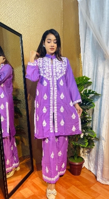 Buy Lucknow Embroidery Work Readymade 2-pcs Short Kmeez Salwar Kameez For Women  Piece at Price In Bangladesh