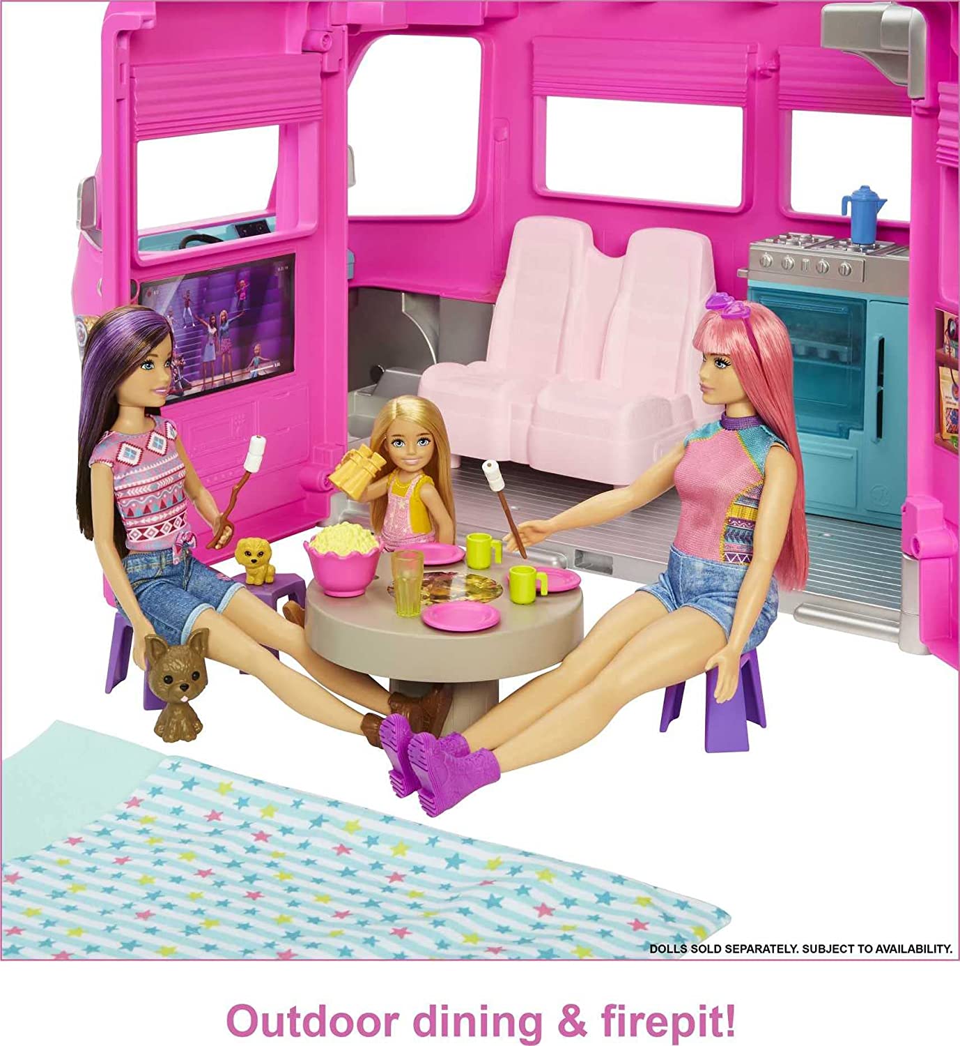 Buy Barbie DreamCamper Toy Playset with Over 60 Barbie Accessories and Furniture Pieces and 7 Play Areas Including Pool and Slide-HCD46 at Best Price In Bangladesh