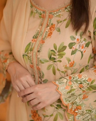 Buy AC cotton Readymade Three Piece Collection With Computer Embroidery, Lace and Screen Print Work  Piece at Price In Bangladesh