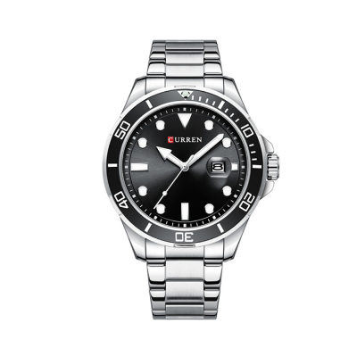 Picture of Curren 8388 Stainless Steel Watch for Men - Silver Black