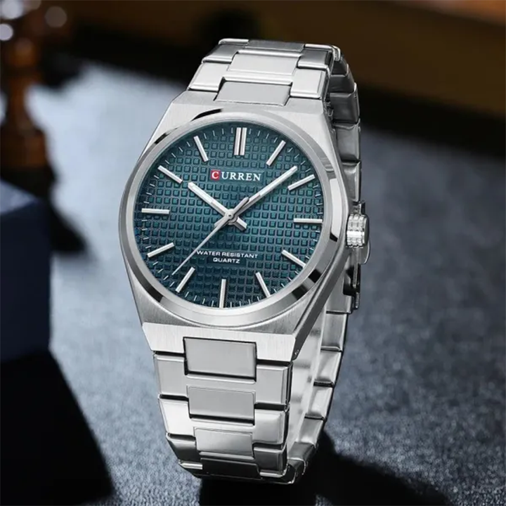 Picture of Curren 8439 Luxury Stainless Steel Man Watch - Silver Blue