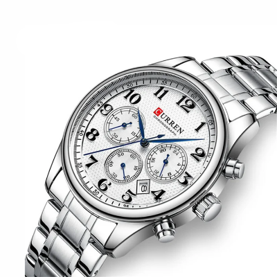 Picture of Curren 8466 Chronograph Luxury Watch for Men - Silver