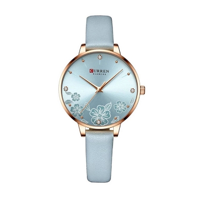 Picture of Curren 9068 Luxury Leather Strap Ladies Watch - Blue