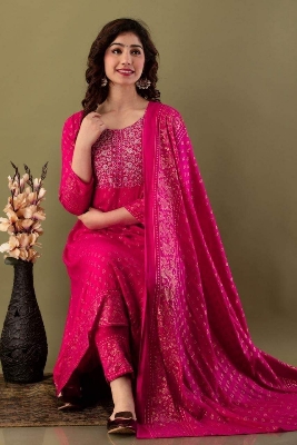 Picture of Unstitched Cotton Three Piece-Shalwer Kameez For Women