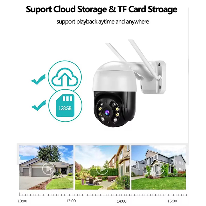 Picture of Vision WIFI PTZ Camera- PTZ Xtreme Waterproof IP66 with Auto Tracking Technology and Rotation 355 Degree and Tilt 90 Degree , Support 128GB TF Memory Card  and Cloud Storage and Very Easy Installation 