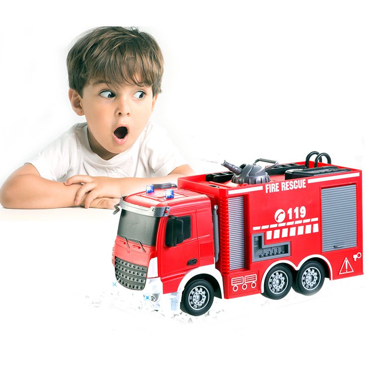 Buy RC Fire Truck Rechargeable 2.4GHz Water Spray 7 Channel Remote Control Fire Rescue Toy Truck for Kids at Best Price In Bangladesh