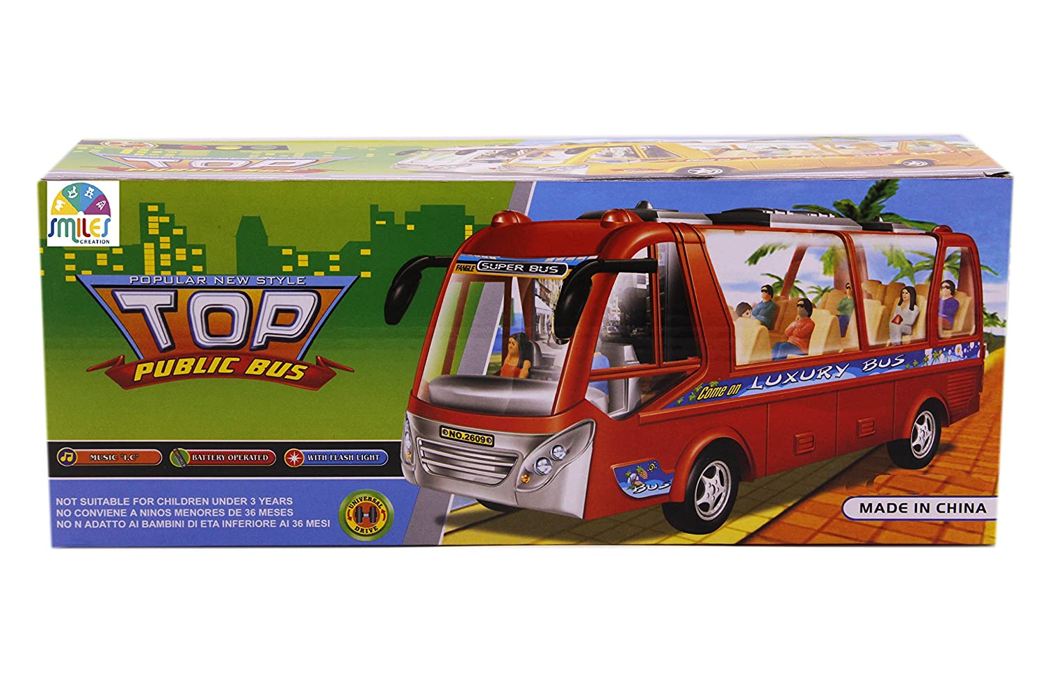 Buy Top Public Luxury Bus Toys for Kids Luxury Toy, Bus with Flashing Lights, Sounds and One Big TV Screen at Best Price In Bangladesh