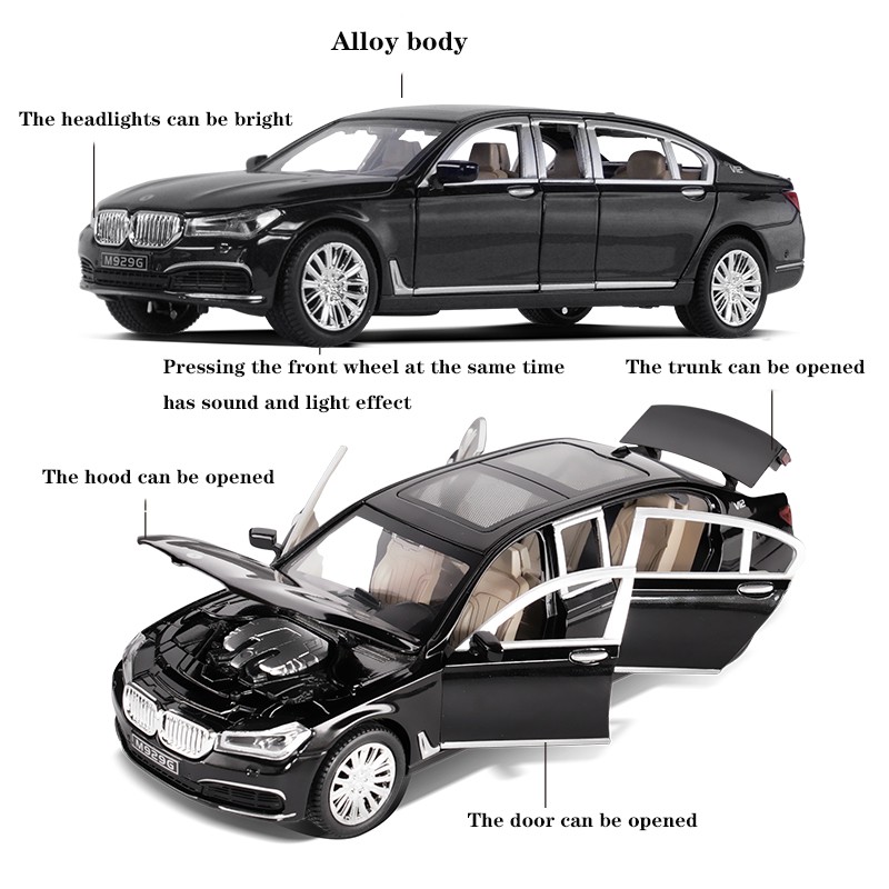 Buy BMW-760LI Diecast Car 1:24 Scale Model Alloy Car Die Cast Toy Car 6 Open with Light Music 22 CM Long Big Size Model Pull Back Children's Toy at Best Price In Bangladesh