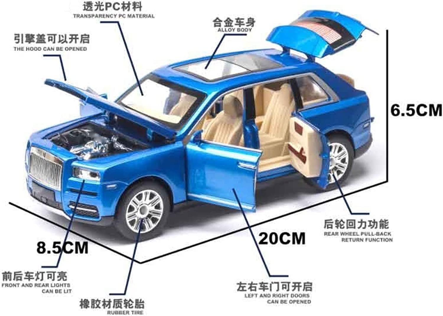 Buy 1:24 Rolls Royce Cullinan Diecast Metal Car Luxury SUV Alloy Model Car Simulation Sound Light Toy For Kids Gift at Best Price In Bangladesh