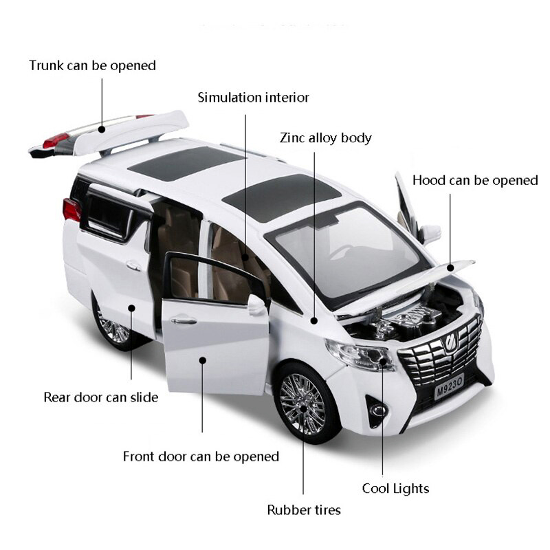 Buy 1:24 Toyota Alphard Vellfire Diecasts Alloy Car XLG Luxurious Simulation Toy Vehicles Metal Car 6 Doors Open Model Car Sound Light Toys For Gift at Best Price In Bangladesh