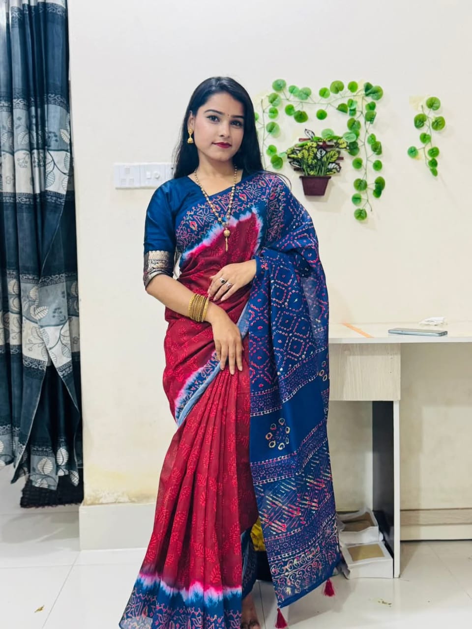 Picture of chanderi silk saree : A mythological celestial beauty – fits regal sarees.
