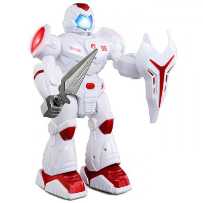 Buy Battery Operated Electric Light Sword Shield Walking Sounding Robot Toy for Children at Best Price In Bangladesh