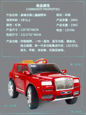 Buy Rolls-Royce R8 Cullinan Kids Ride on Electric Car at Best Price In Bangladesh