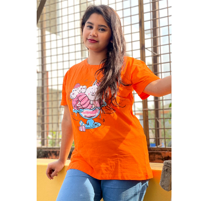 Buy Regular Fit DTF Printed Half Sleeve Plain T-Shirt for Women & Girls at  Best Price in Bangladesh