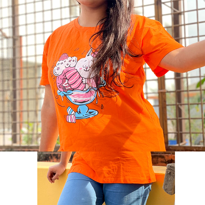 Buy Regular Fit DTF Printed Half Sleeve Plain T-Shirt for Women & Girls at  Best Price in Bangladesh