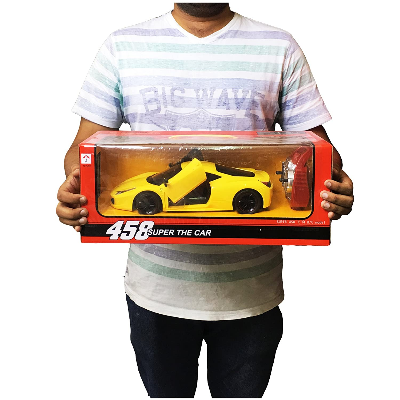 Buy Rc Rechargeable Car Jack Royal 2.4Ghz Radio Control Ferrari 458 Super Car (Big Size) (Yellow) at Best Price In Bangladesh