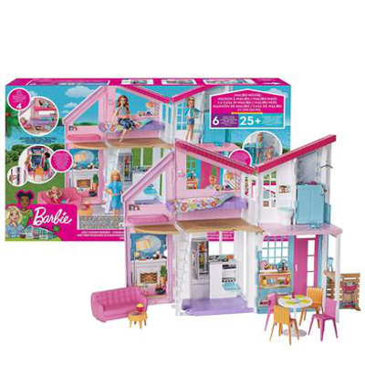 Buy Barbie Malibu House Playset - 2-Storey House with 6 Transforming Rooms - 25+ Furniture, Patio Fence & Accessory Pieces - 2' Wide For Kids-FXG57 at Best Price In Bangladesh