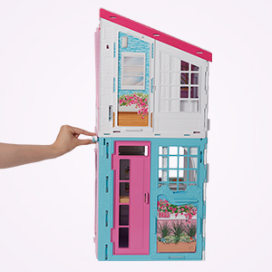 Buy Barbie Malibu House Playset - 2-Storey House with 6 Transforming Rooms - 25+ Furniture, Patio Fence & Accessory Pieces - 2' Wide For Kids-FXG57 at Best Price In Bangladesh