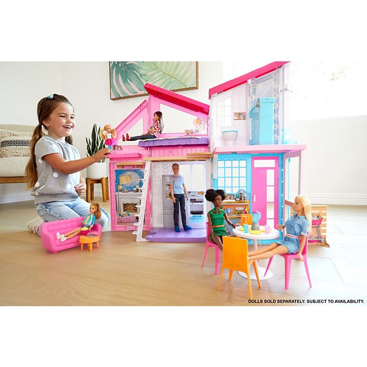 Buy Barbie Malibu House Playset - 2-Storey House with 6 Transforming Rooms - 25+ Furniture, Patio Fence & Accessory Pieces - 2' Wide For Kids-FXG57 at Best Price In Bangladesh