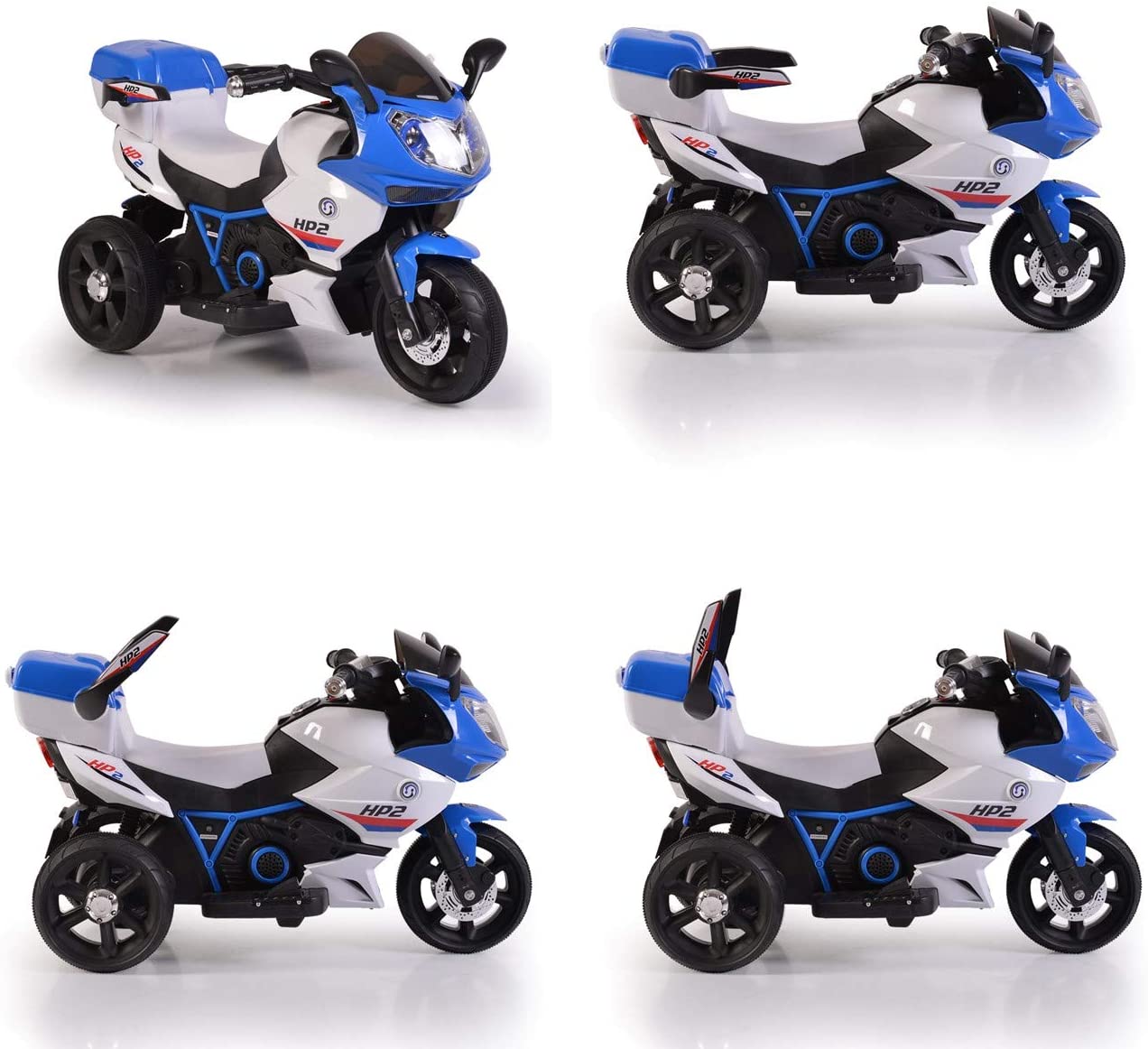Buy Moni Trade Ltd. HP2 FB-6187 Children's Electric Motorbike with Music Function, Toy Basket, from 3 Years Blue,Red at Best Price In Bangladesh
