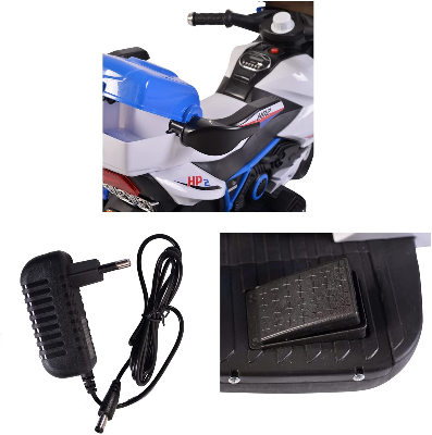 Buy Moni Trade Ltd. HP2 FB-6187 Children's Electric Motorbike with Music Function, Toy Basket, from 3 Years Blue,Red at Best Price In Bangladesh