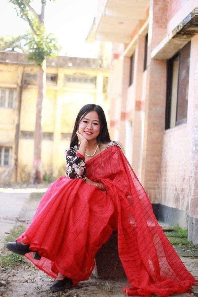 Picture of হাফসিল্ক চুমকি শাড়ী/ Half Silk Chumki Glam Saree – Shine with Bengali Elegance