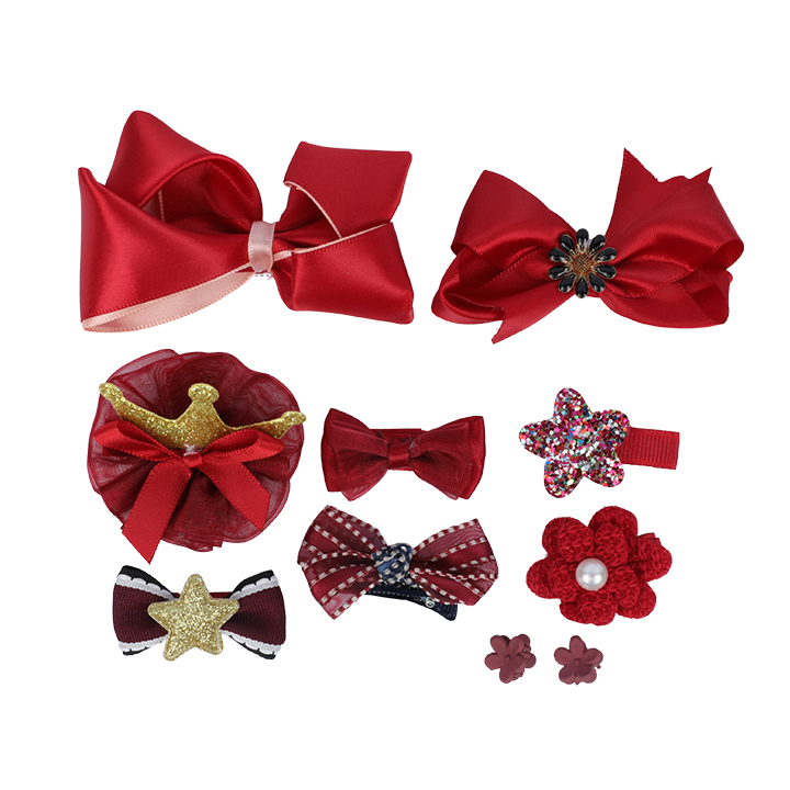 10 pcs Hair Band Gift Box Multi Color Kids Bands and Clips Birthday Gift Box