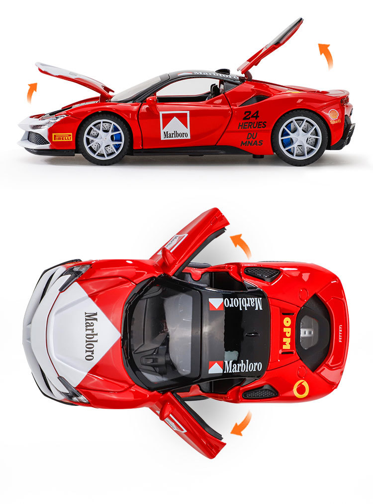 Buy 1:32 Ferrari SF90 Supercar High Simulation Diecast Metal Alloy Model car Sound Light Pull Back Collection Kids Toy Gifts at Best Price In Bangladesh