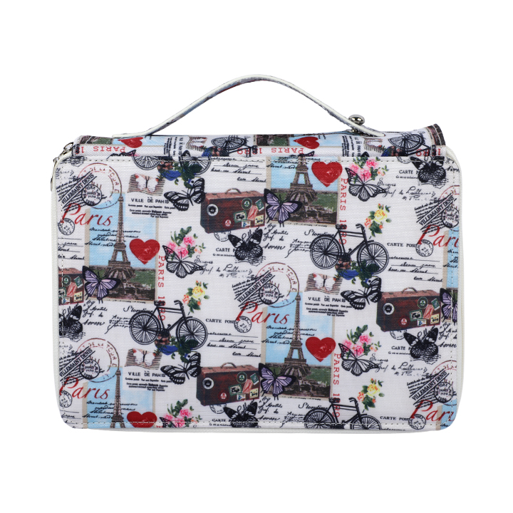 Pencil Case Holder Slot - Holds 120 Pencils with Zipper Closure,Large Capacity Pen Organizer for Watercolor Pens or Markers World Map Print 