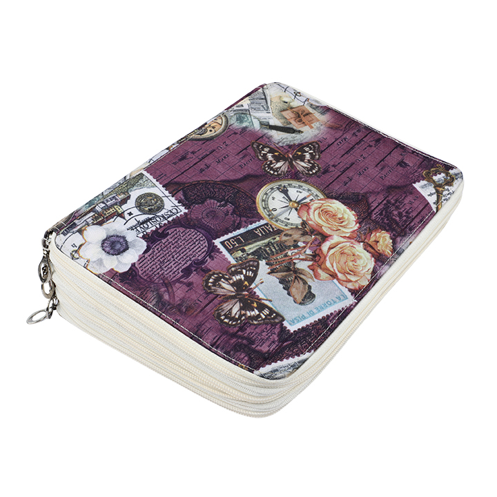 Pencil Case Holder Slot - Holds 120 Pencils with Zipper Closure,Large Capacity Pen Organizer for Watercolor Pens or Markers World Map Print 