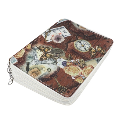 Pencil Case Holder Slot - Holds 120 Pencils with Zipper Closure,Large Capacity Pen Organizer for Watercolor Pens or Markers World Map Print 