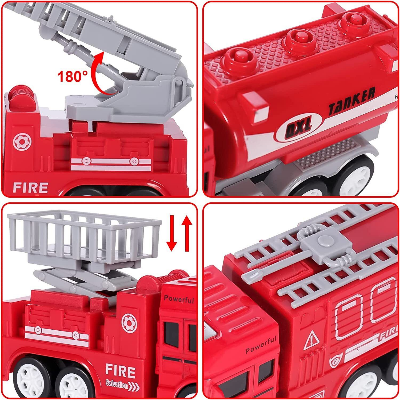 Buy 4Pcs Kids Pull Back Fire Truck Vehicles Friction Powered Toy Kids Gift at Best Price In Bangladesh
